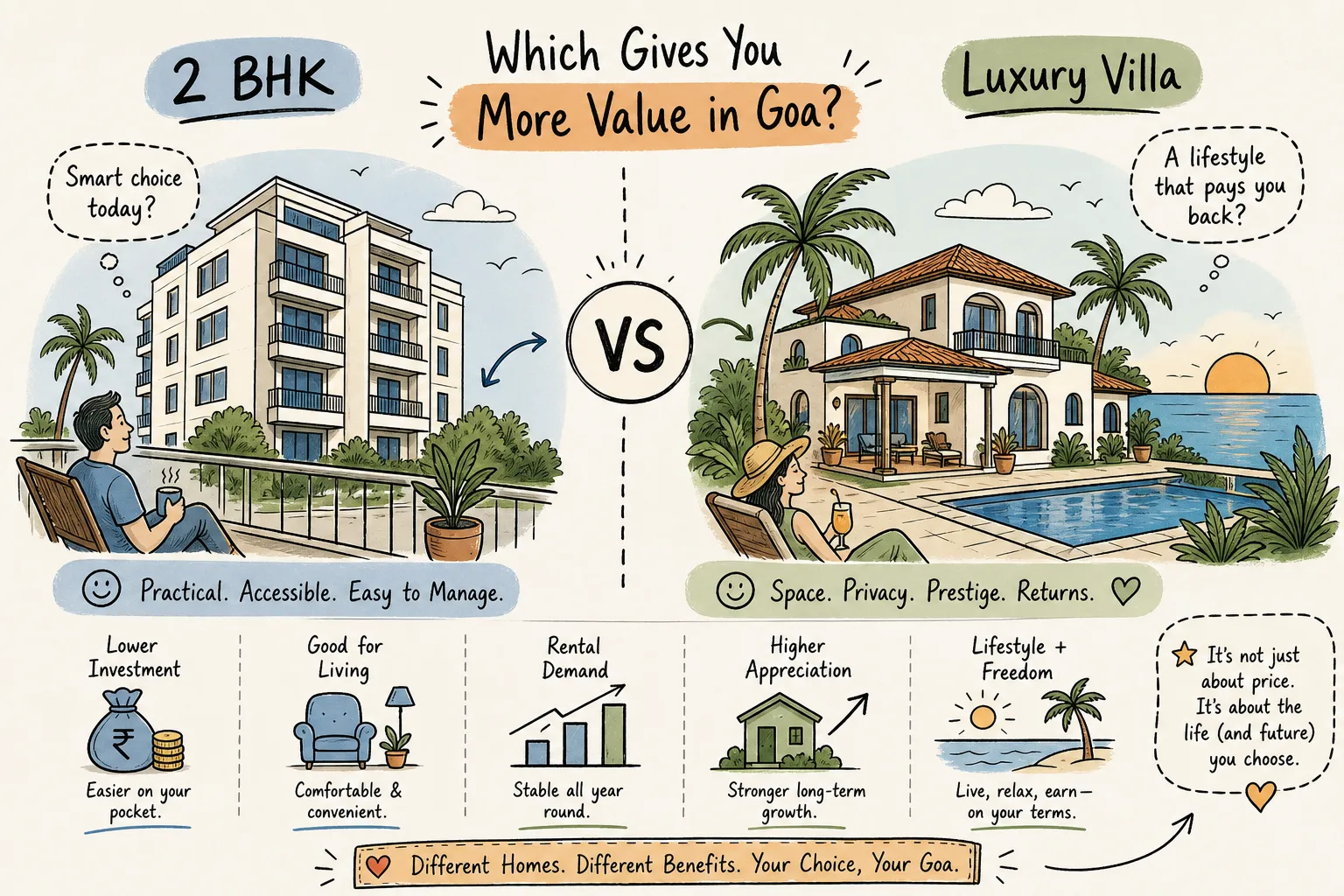 2 BHK vs Luxury Villa in Goa: A Value Comparison