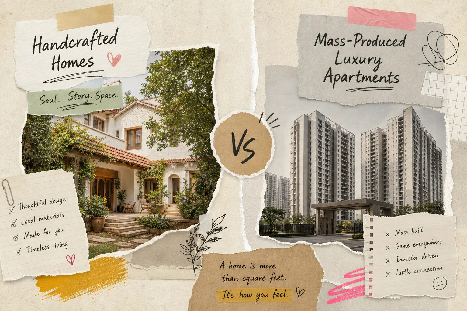 Handcrafted Boutique Homes vs Mass-Produced Luxury Apartments in India